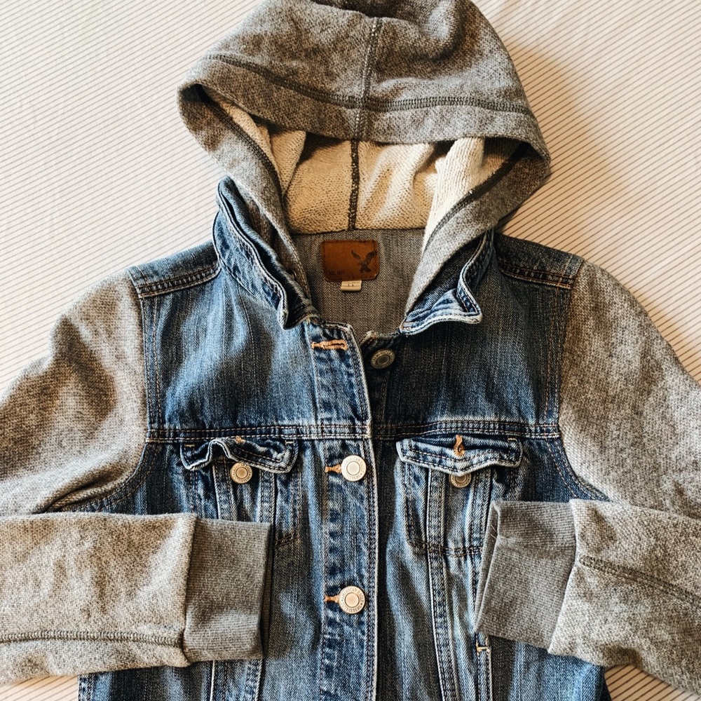 American Eagle Denim Hooded Jacket